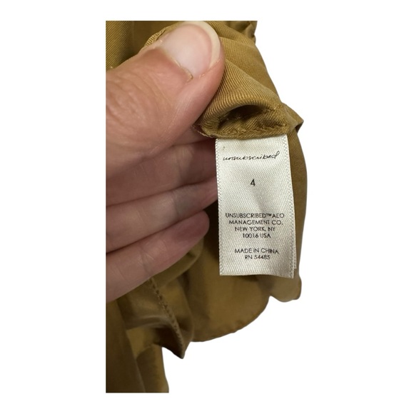 UNSUBSCRIBED | NWT $248 Asymmetrical Silk Tiered Dress in Tank Tan, Size 4 - Picture 7 of 12